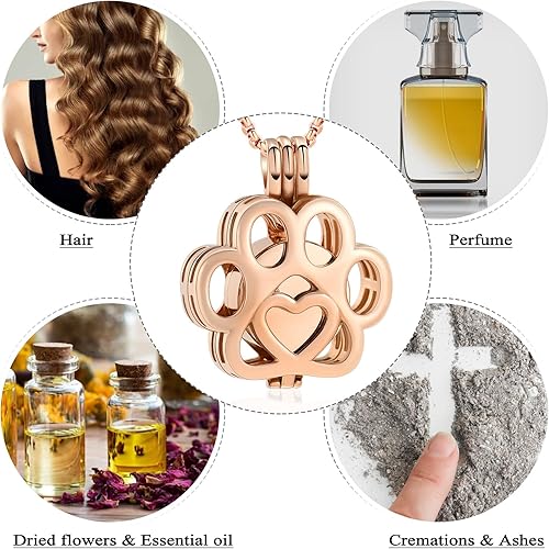 Miniatura 40 de Oinsi Joyería de Cremación de Mascotas Para Cenizas Para Perro/Gato con Forma de Pata de Acero Inoxidable Medallón Conmemorativo Collar de Urna Mini