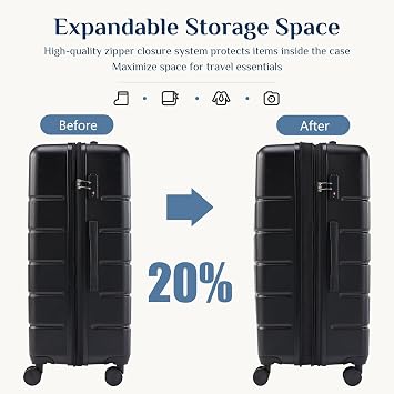 NEWBULIG 20 Inch Carry On Luggage, Suitcase with Spinner Wheels