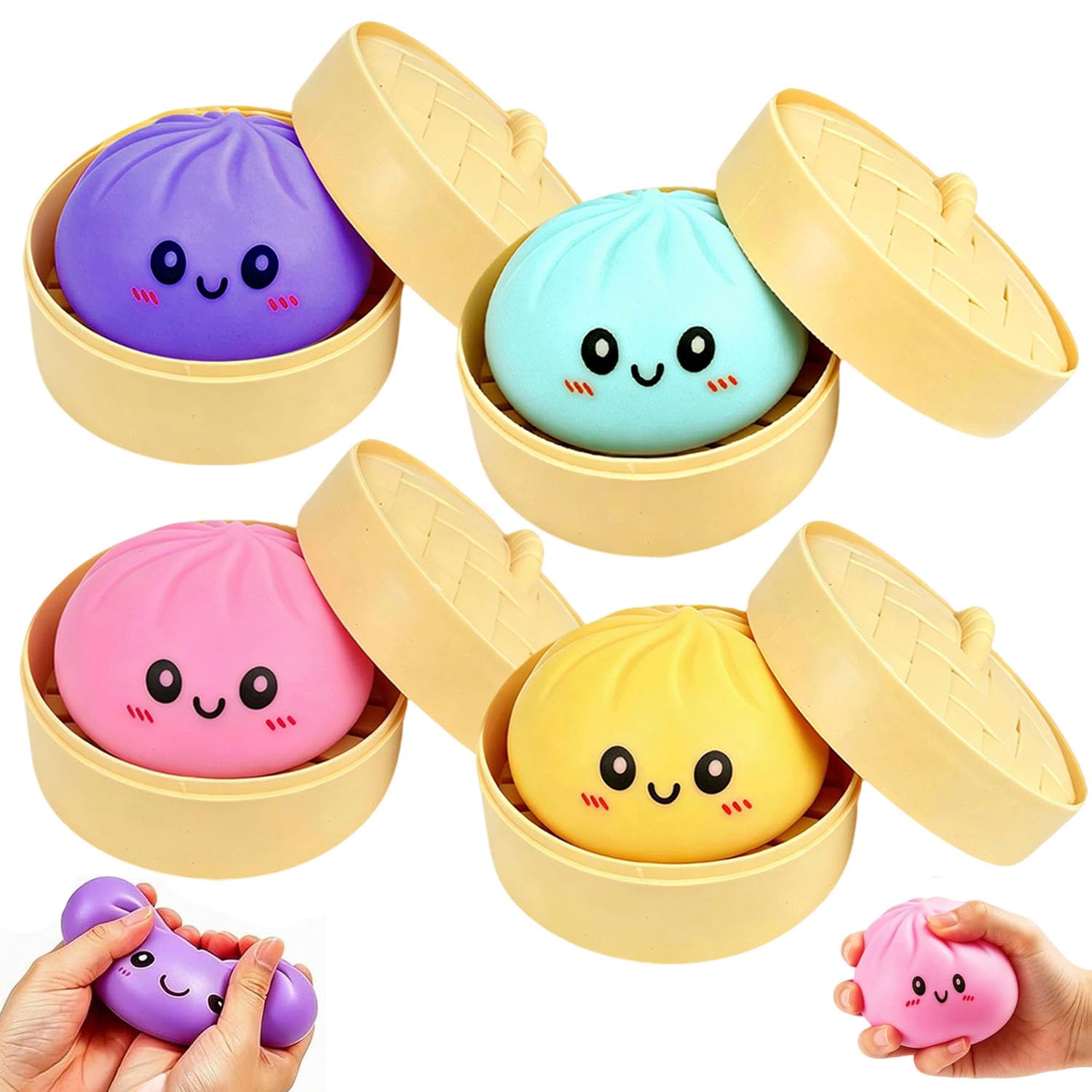 Set De 4 Bolas De Masa Anti Estrés Con Vaporera – Juguete Sensorial Gigante De Rebote Lento – Ideal Para Aliviar La Ansiedad