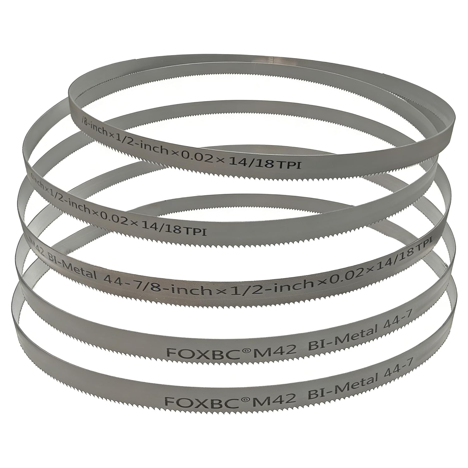FOXBC Portable Bandsaw Blades 44-7/8" x 1/2" x .020" 14/18 TPI, Replacement for DeWalt DW3986, Milwaukee 48-39-0561 Portable Band Saw, 5 Pack