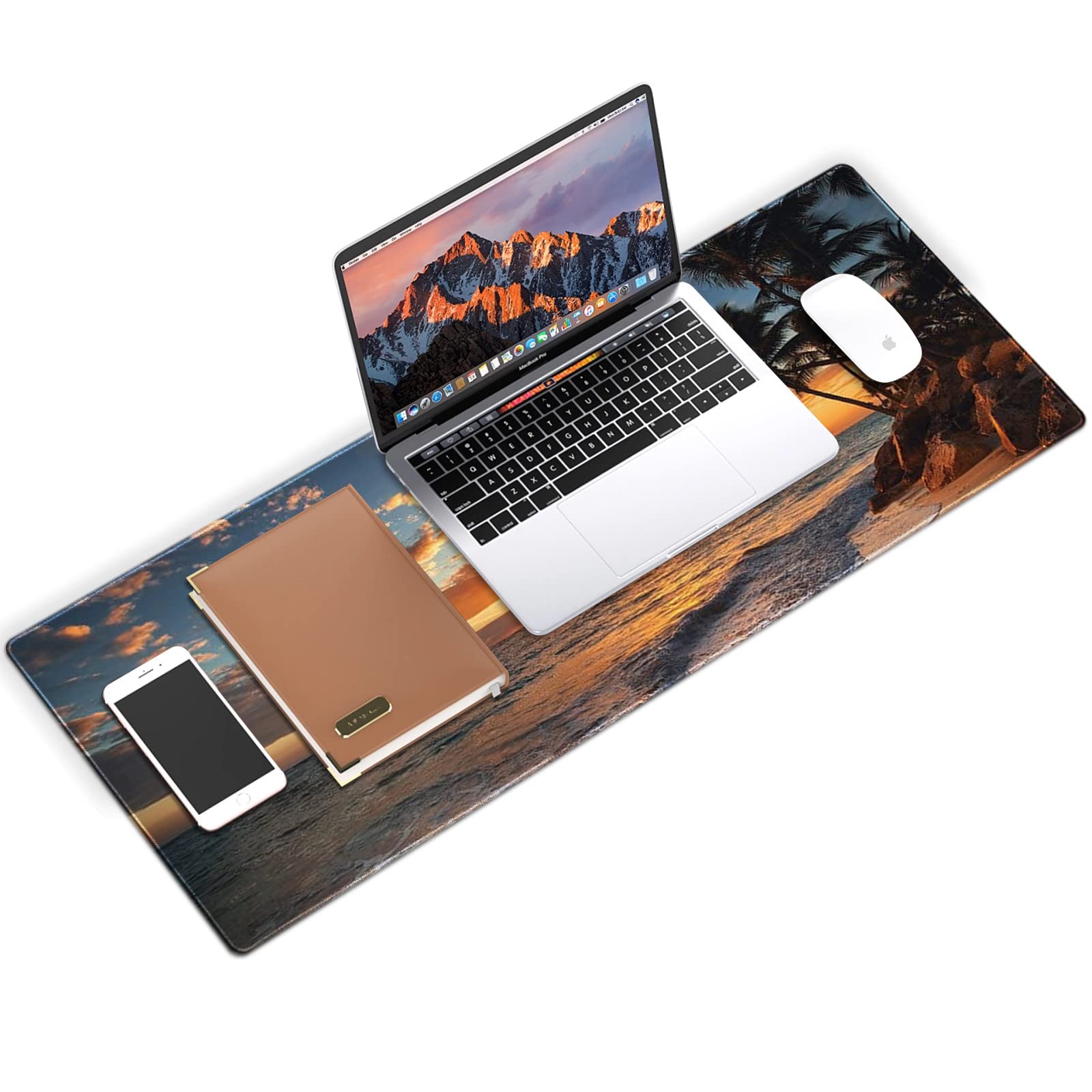 Galdas Gaming Mouse pad modello XXL XL grande mouse pad Long estesa Mousepad Desk Pad in gomma antiscivolo mouse pad cucita bordi sottili Pad (80 x 30 x 0,2 cm) Tree