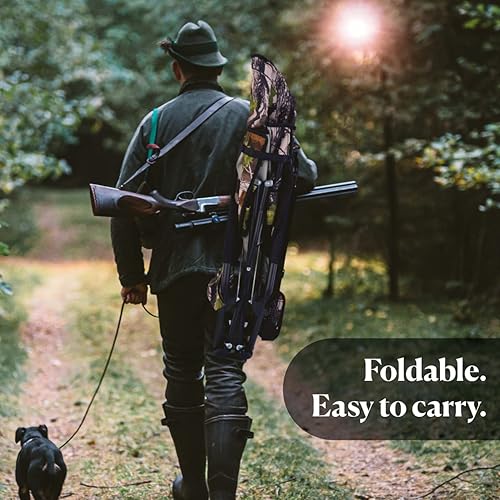 Miniatura 4 de Nice C Silla de caza, silla de camping, sillas de caza de pavo, asientos de pavo, silla plegable para mochilero con soporte para tazas y correa de