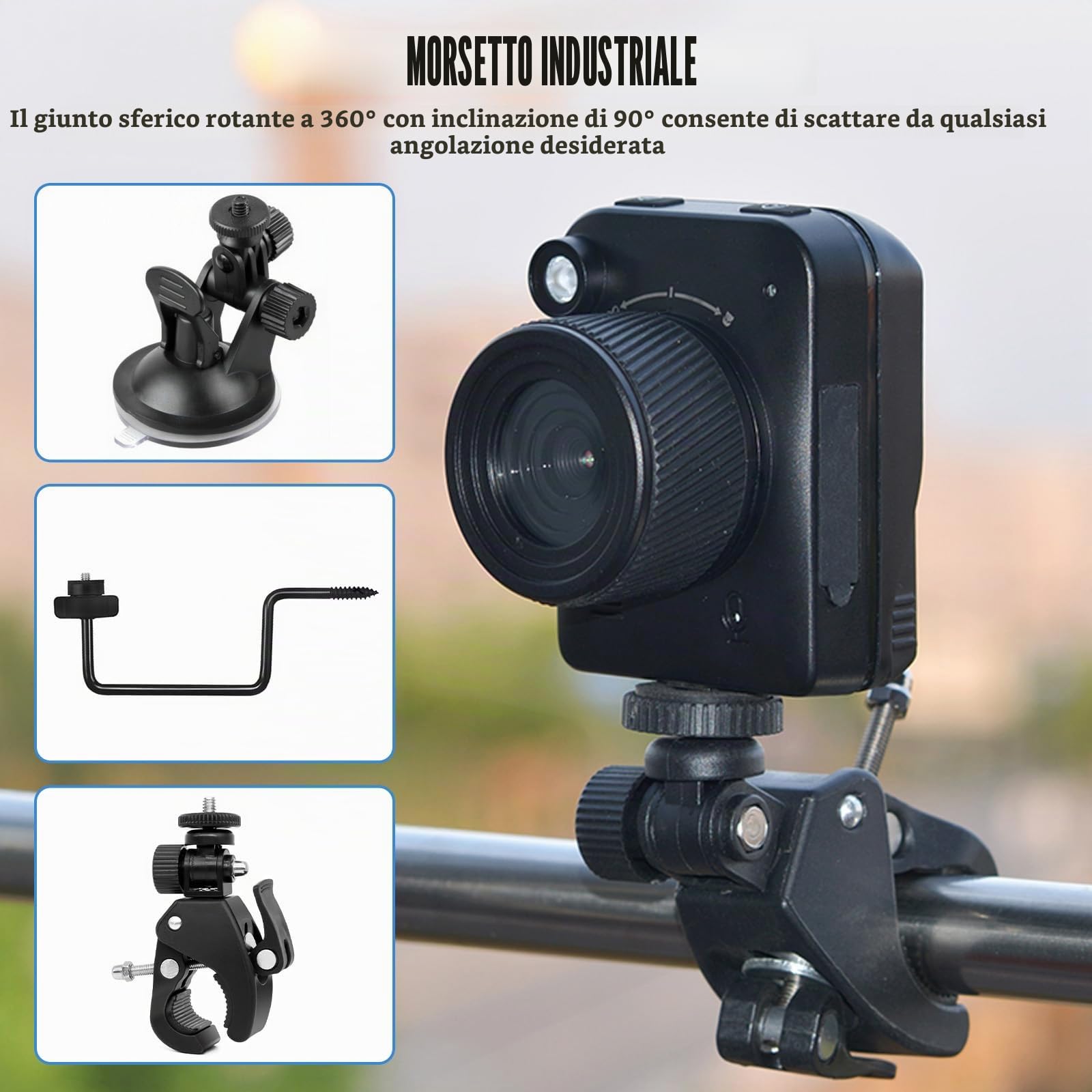 Fotocamera Time Lapse 4K, 3200 W, IP66, impermeabile, con durata della batteria di 6 mesi, scheda TF da 64 GB, schermo inclinabile da 2 pollici, registrazione macro, per lavori di costruzione, tempo e