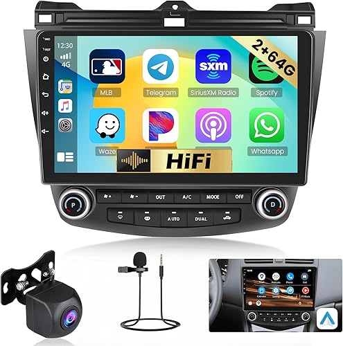Miniatura 15 de Radio de coche Android 2+64G para Honda Accord 2003 2004 2005 2006 2007, 9 pulgadas pantalla táctil Radio inalámbrico Carplay Android Auto, WiFi