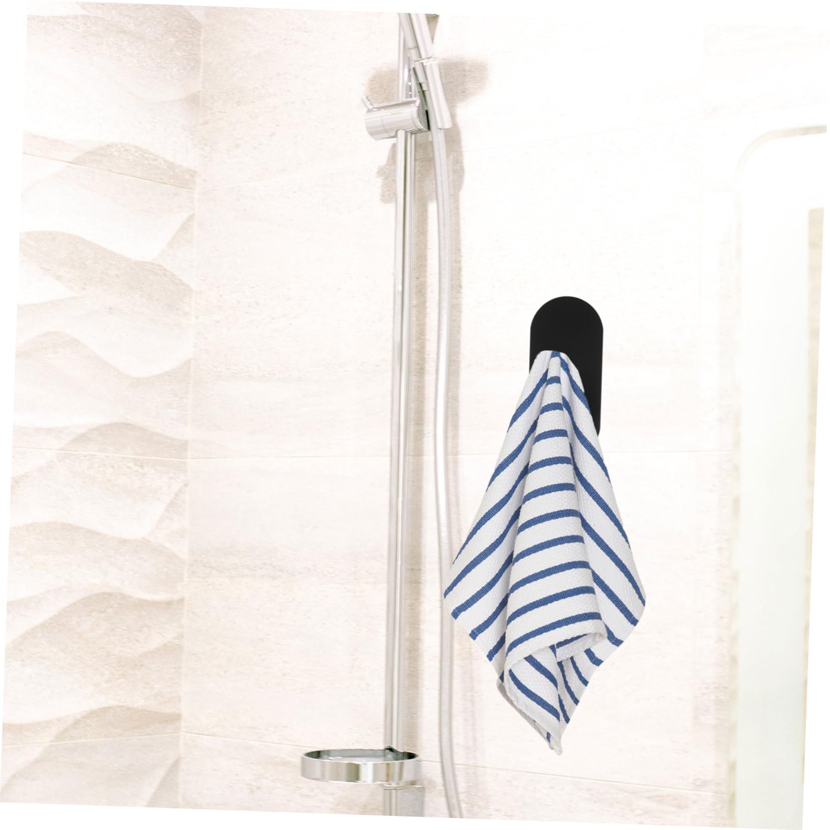 Mipcase 5 Series Gancho Adhesivo De Acero Inoxidable Baños Soporte De Pared Con Gancho Para Toallas Conformado Gancho Metálico Ganchos Para Colgar Una Servicio Pesado Negro 2 Piezas X 5