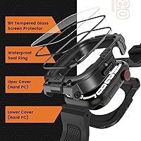 Vista 3 de Goton Estuche impermeable 3 en 1 con correa para Apple Watch con protector de pantalla de vidrio templado incorporado de 40 mm, cubierta frontal