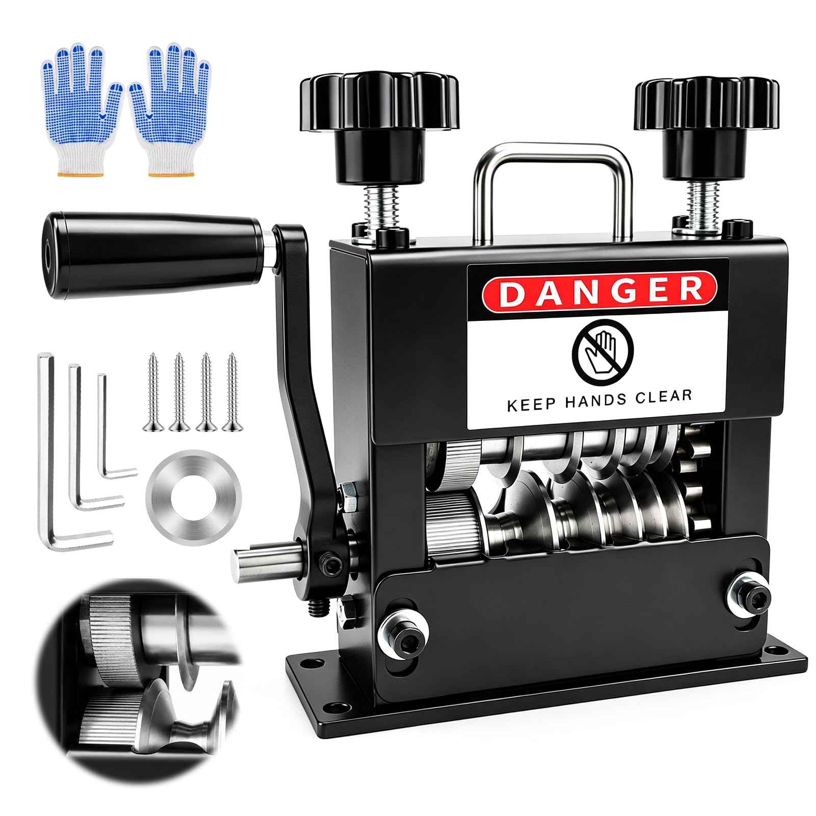 Machine a Denuder, Machine à Dénuder le Cuivre Manuelle avec Rouleau de Pression & Déflecteur Semi-Enveloppé, 0,4 à 17mm Denudeur Cable, Protection Âme du Fil, Pince a Denuder