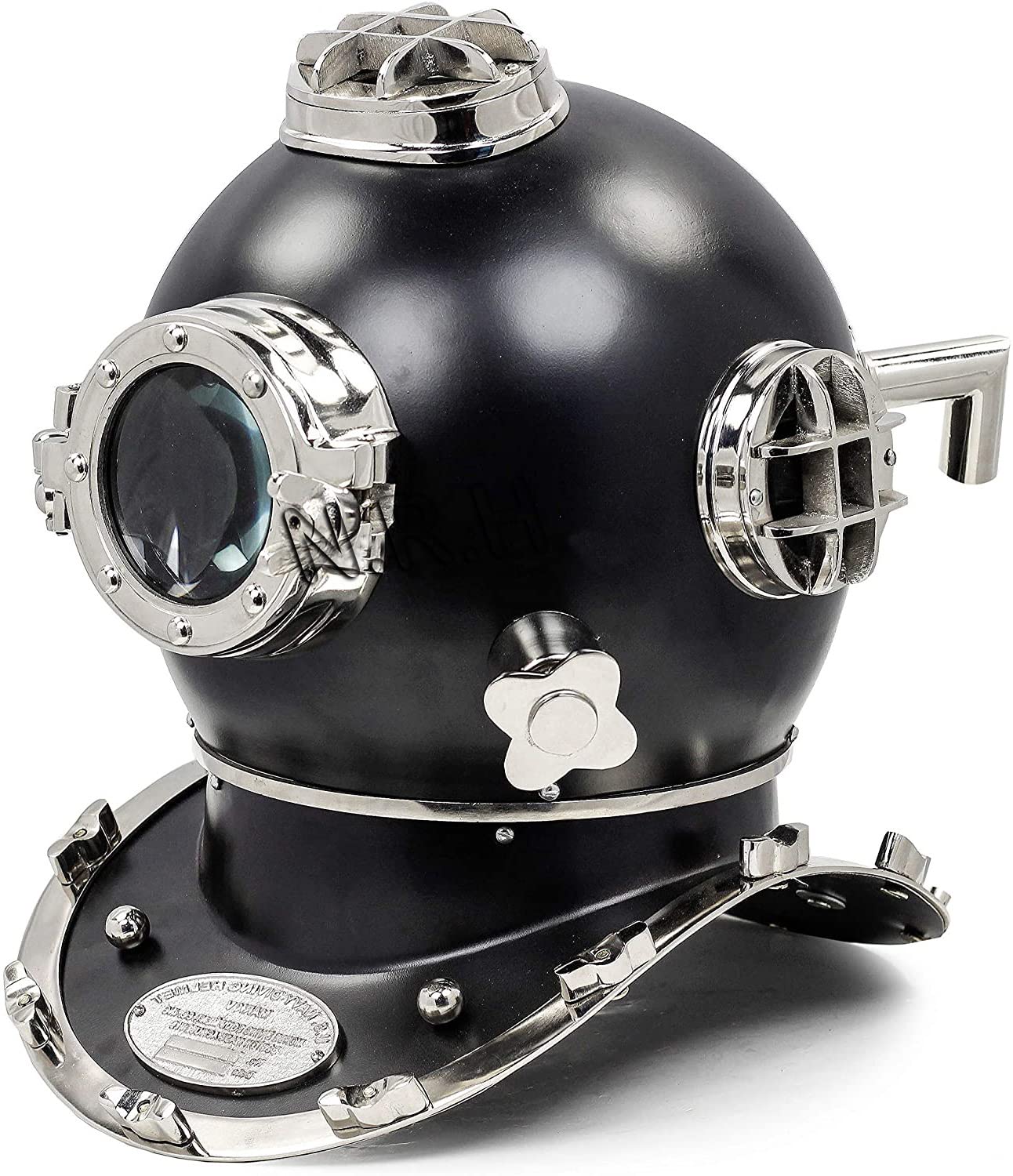 Casco de Buceo | Casco Decorativo de Barco marítimo (18 Pulgadas) Acabado Negro