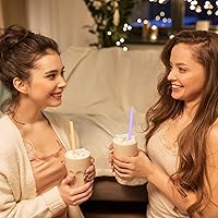 Vista 6 de Pajitas de silicona reutilizables, 8 popotes rectos largos y flexibles negros con 2 cepillos de limpieza para vasos Rtic/Ozark/Stanley de 20 onzas