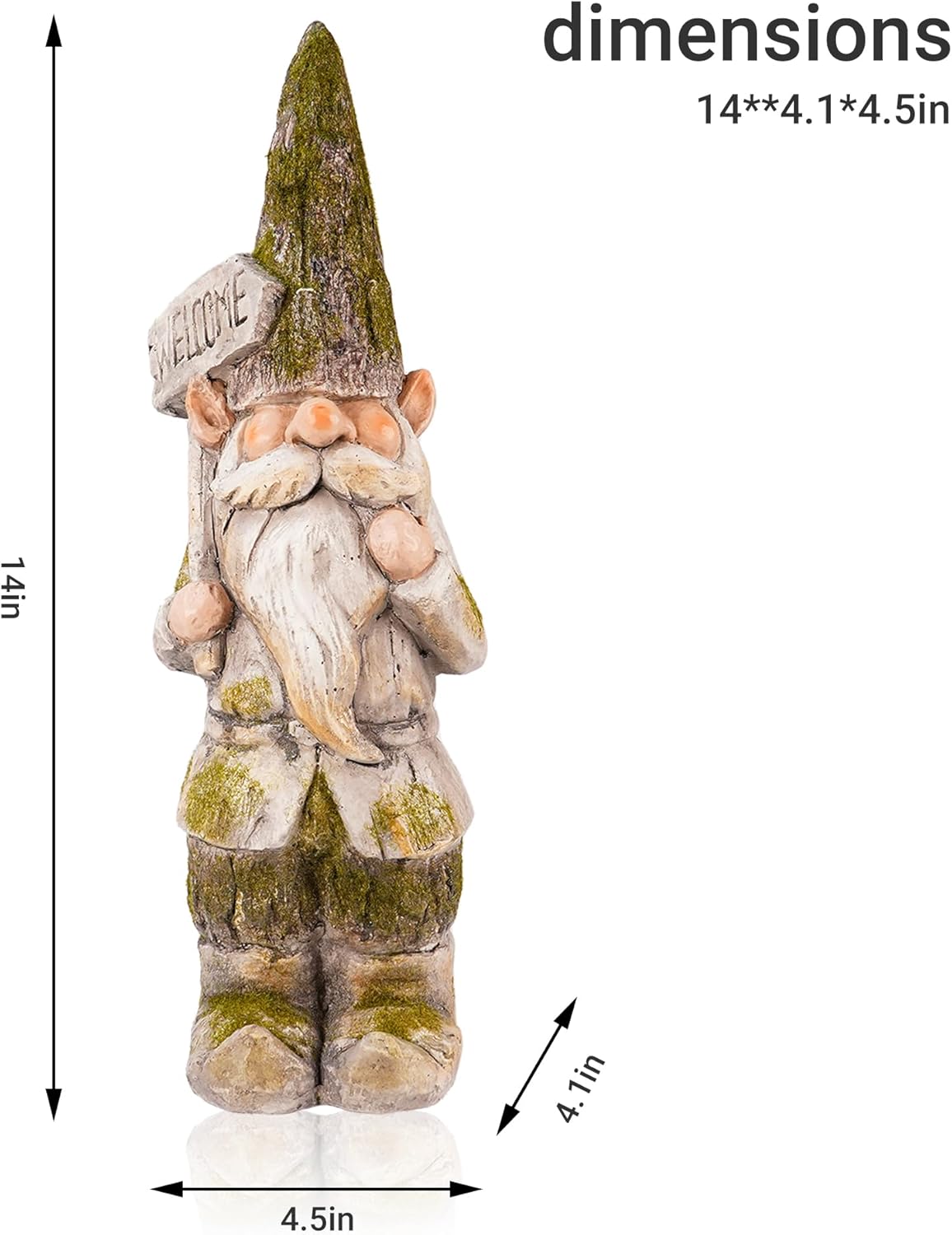 14”H Garden Gnomes Outdoor, Funny Porch Greeter Welcome Gnomes Decorations for Yard Patio Lawn, Resin Gnome Statues for Garden Decor, Unique Christmas Gnome Gift for Women - Image 7