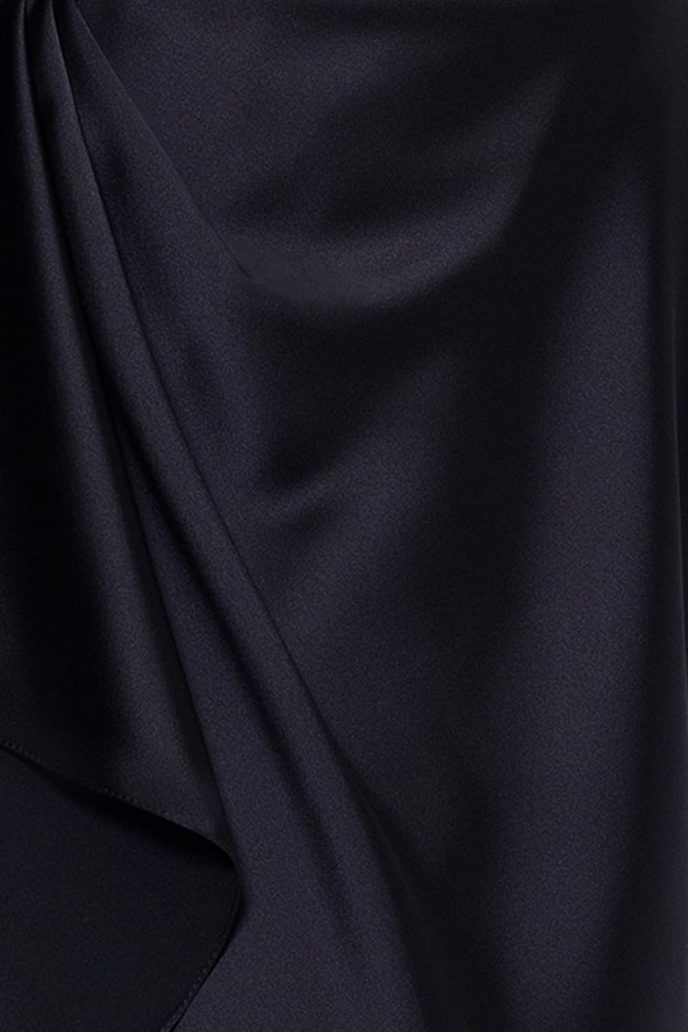 Xscape Women's Long Satin Long Sleeve Collared