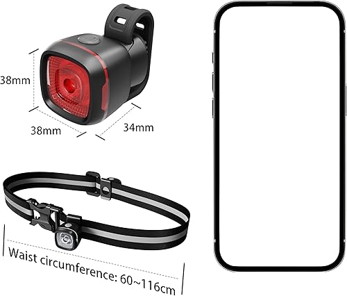 Miniatura 8 de Luz de bicicleta impermeable IPX6, con 5 + 5 modos, impermeable, tipo C, para montar por la noche, luces de bicicleta de larga vida útil de 17 horas