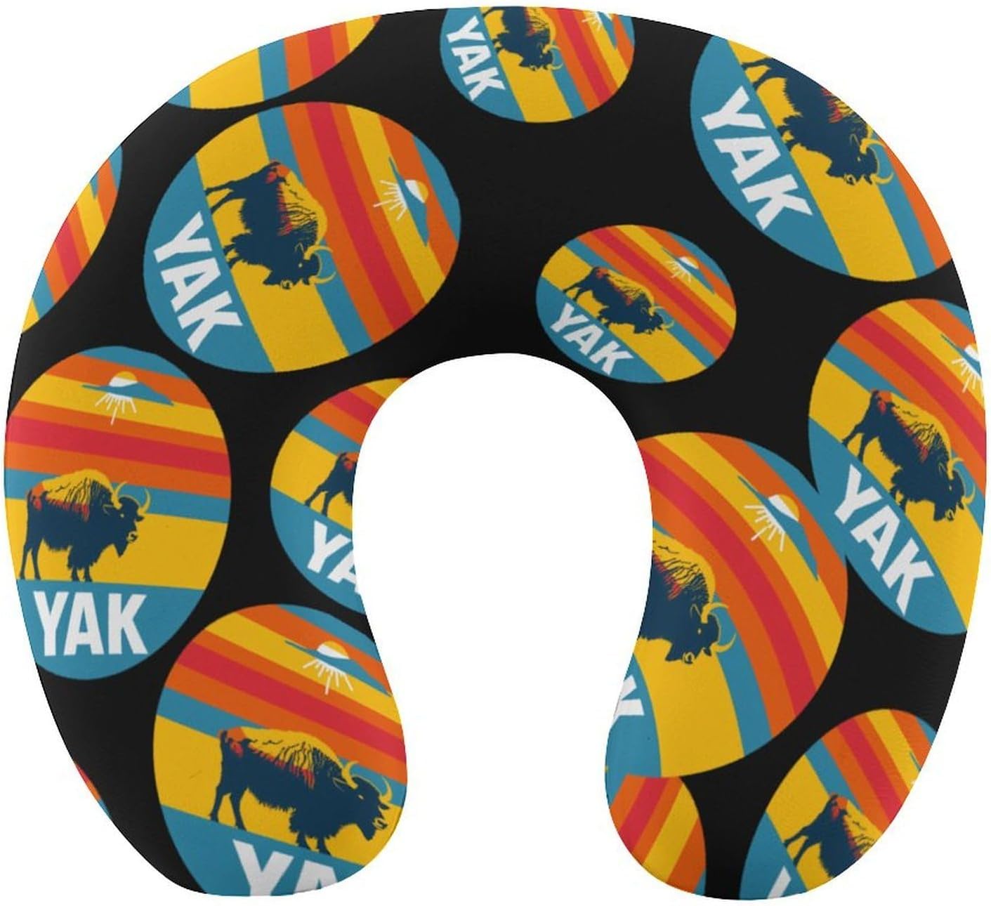 Vintage Yak Sunset Travel Pillow U Shape Neck Pillow Washable Pillowcase for Sleeping Chair