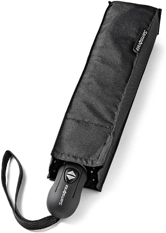 Samsonite Compact Auto Open/Close Umbrella, Black, One Size