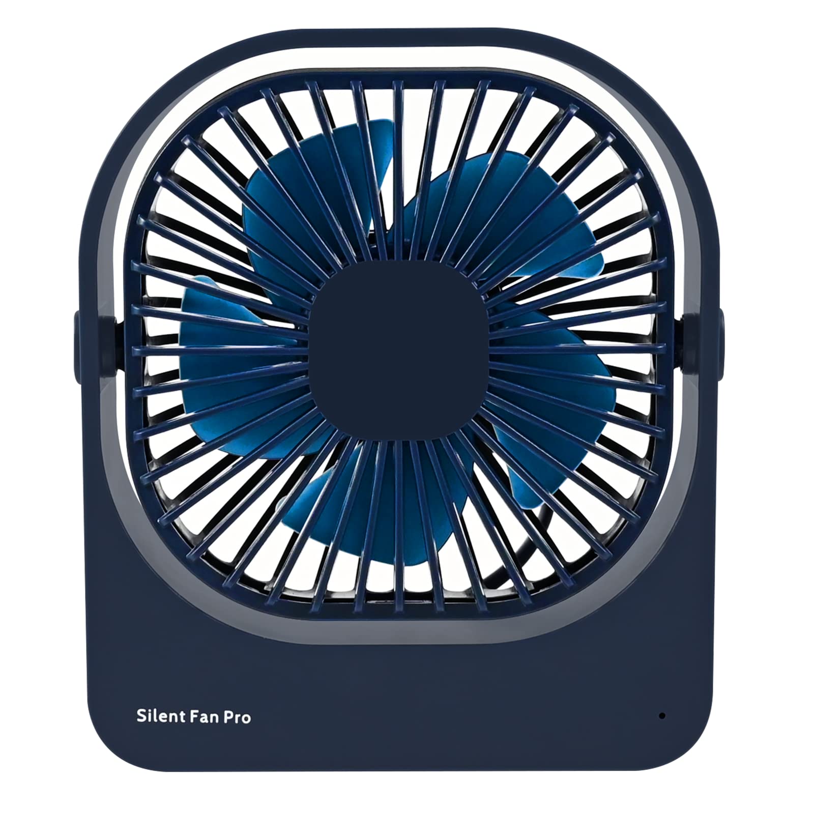 USB Fan Desk Fan, Small USB Personal Fan, Small Desk Fan Quiet, 3 Speeds Portable Cooling Travel Fan, Strong Wind Small Fan for Office Home Car & Outdoor Travel (Navy Blue)