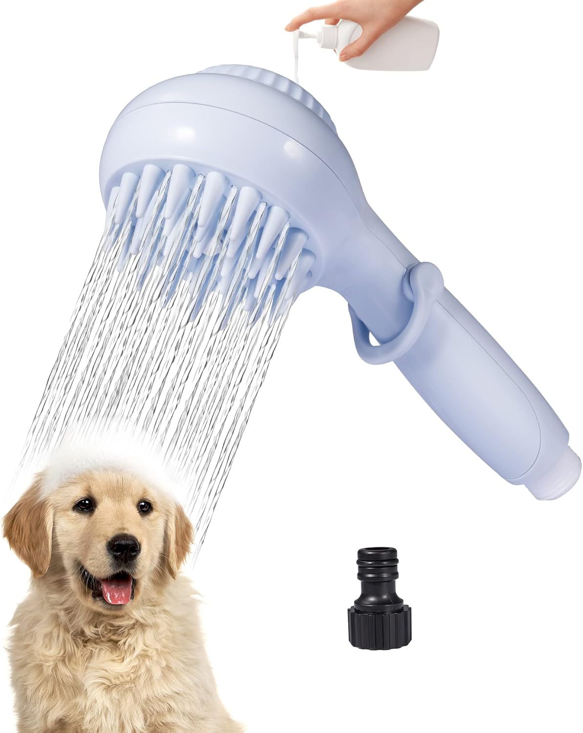 MAMI&BABI Dog Shower Attachment, Dog Washing Shower Attachment with Shampoo
