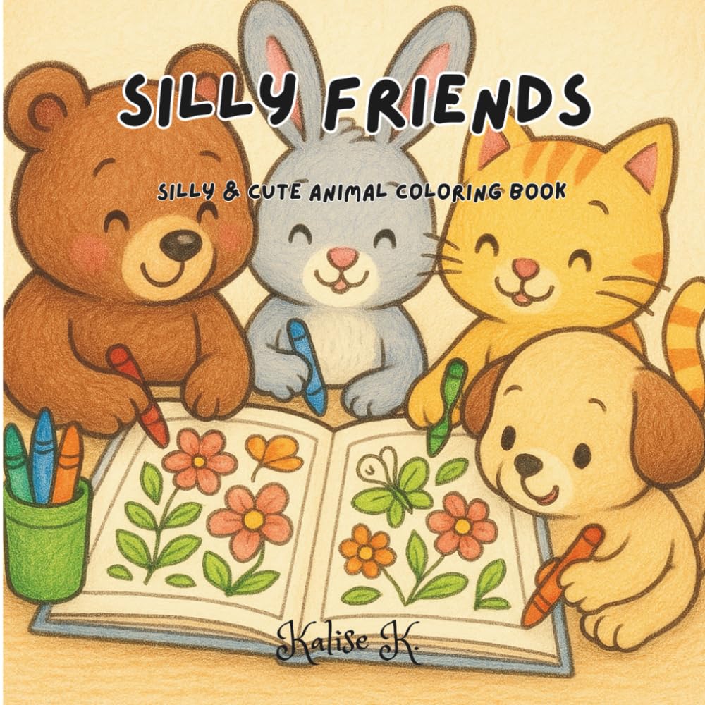 Silly Friends: Simple & Cute animal coloring book