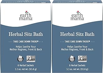 Earth MamaHerbal Sitz Bath | Pregnancy & Postpartum Essentials, Soothing Sitz Bath for Hemorrhoids with Witch Hazel, & Calendula, 6-Count (2-Pack)