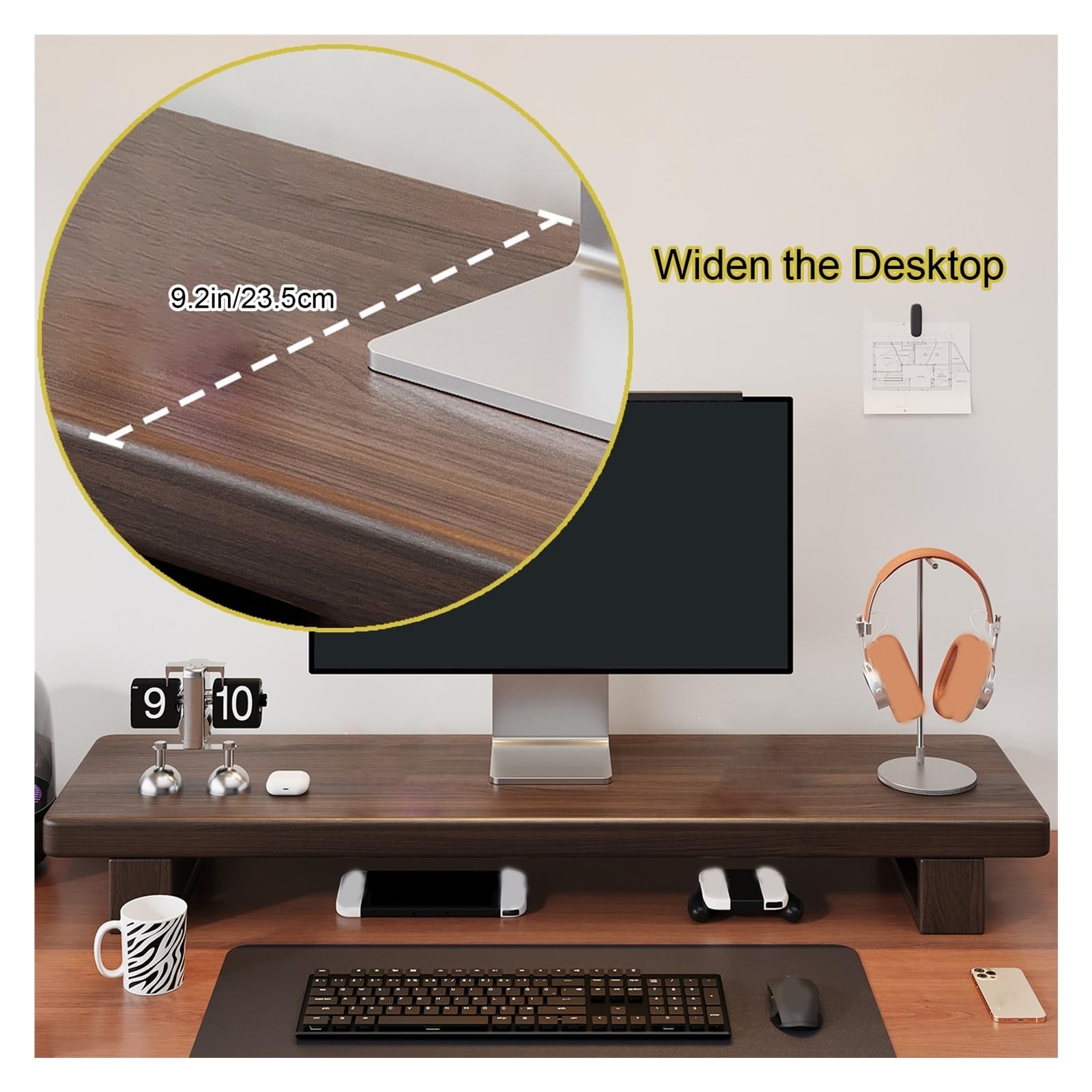 Minimalistyczna Podstawka Monitor, Organizer Biurkowy, Półka na Biurko, Łatwy Montaż I Wielofunkcyjne Zastosowanie; Idealna Laptopa, do Domu I Biura(47.2in/120cm)