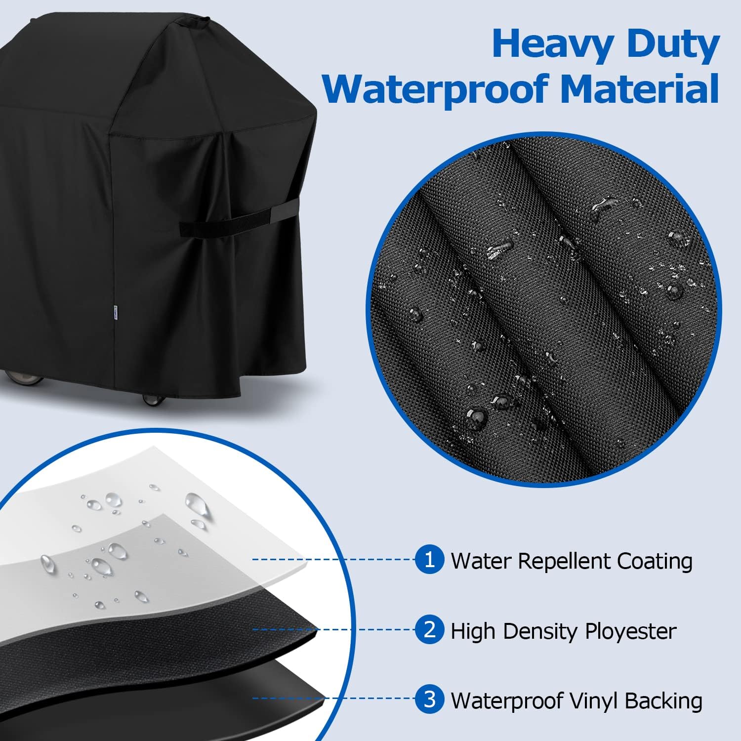 SunPatio BBQ Grill Cover 52 Inch, Outdoor Durable Waterproof Gas Barbecue Cover, Compatible for Weber Spirit 200 and 300 Series, Charbroil and Kenmore Grills, Compared to Weber 7106, 52" x 26" x 43"H - Image 4