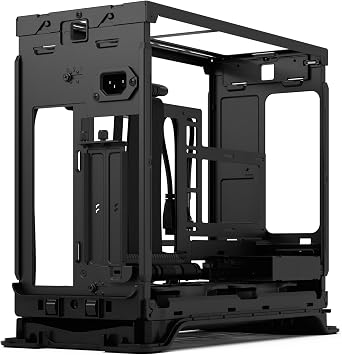 Fractal Design Era 2 ITX PC Case in Charcoal - Sleek Anodized Aluminum, Solid Walnut Top, Supports 3-Slot GPUs, PCIe 4.0 Riser Cable included