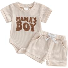 Tsultryofs Baby Boy Summer Clothes Newborn Infant Outfit Letter Embroidery Print Short Sleeve Romper with Shorts 2Pcs Set