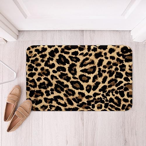Alfombra de área con estampado de leopardo para dormitorio, África, con estampado de guepardo, absorbente, antideslizante, tapete de baño con patrón