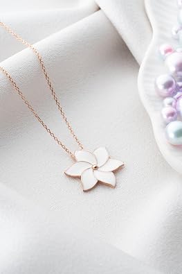 NEREZE 925 Sterling White Enamel Clover Necklace Women's Silver Necklace