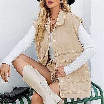 CITYSHOP - oll オール 美品 TARO DENIM VEST / beige Yaoyar-Denim-Vest-for-Men-