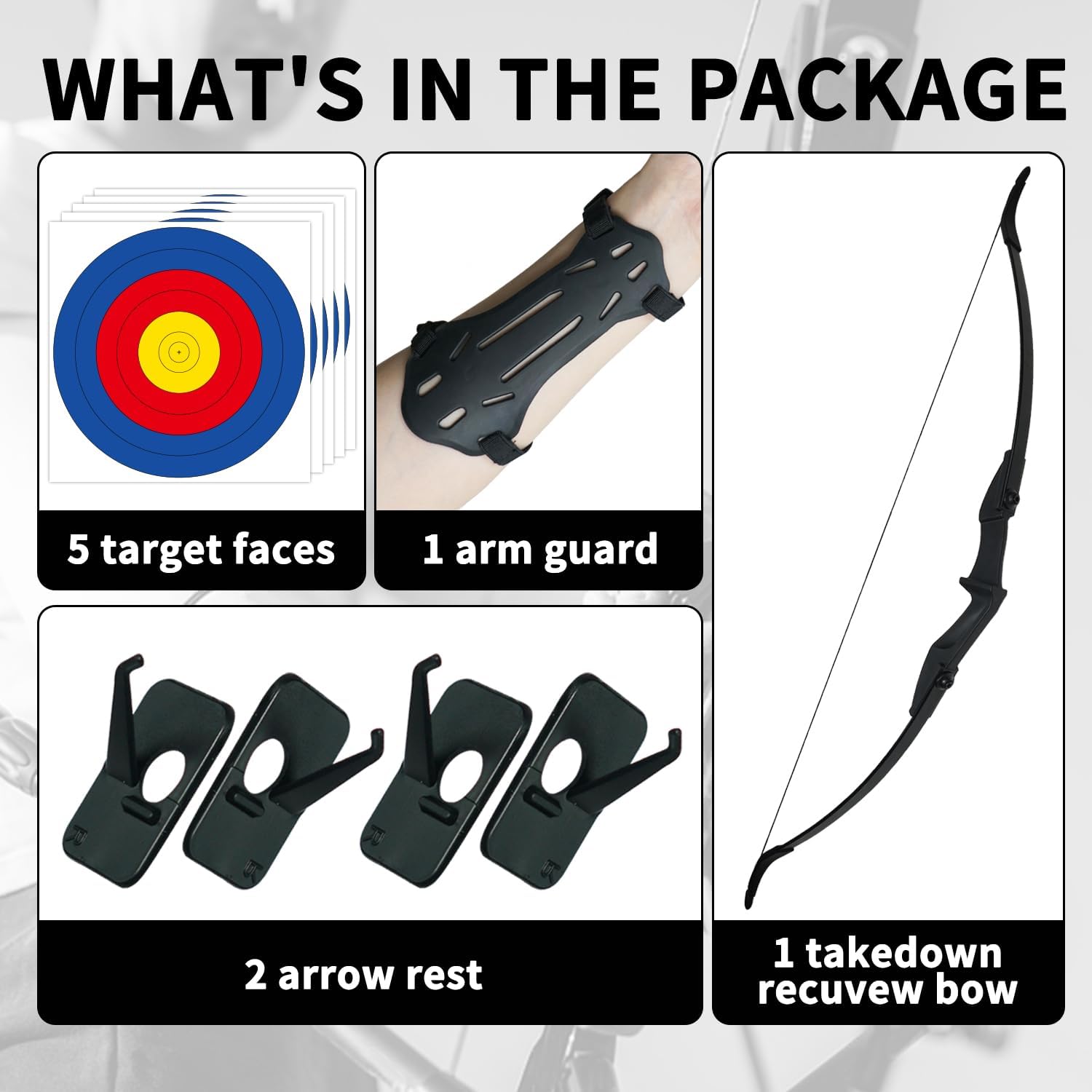 Recurve Bow Set for Adults-Takedown Recurve Bows Youth/Adult/Teens Bow Archery Set for Beginners Target Practice, Left and Right Handed, 20/30/40lbs