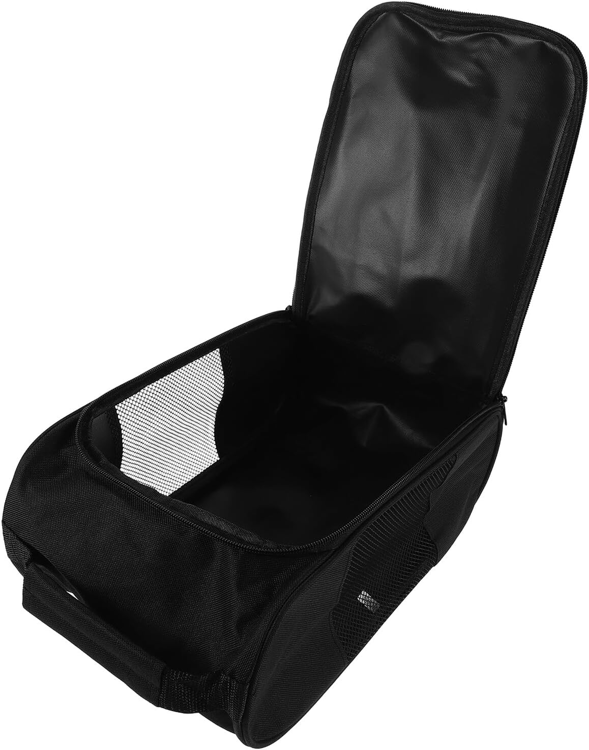 Golf Shoe Bag for Men and Women with Zippered Closure, Breathable Mesh Ventilation, Sturdy Black Outdoor Sports Shoe Storage Tote, Golf Travel Accessory Organizer