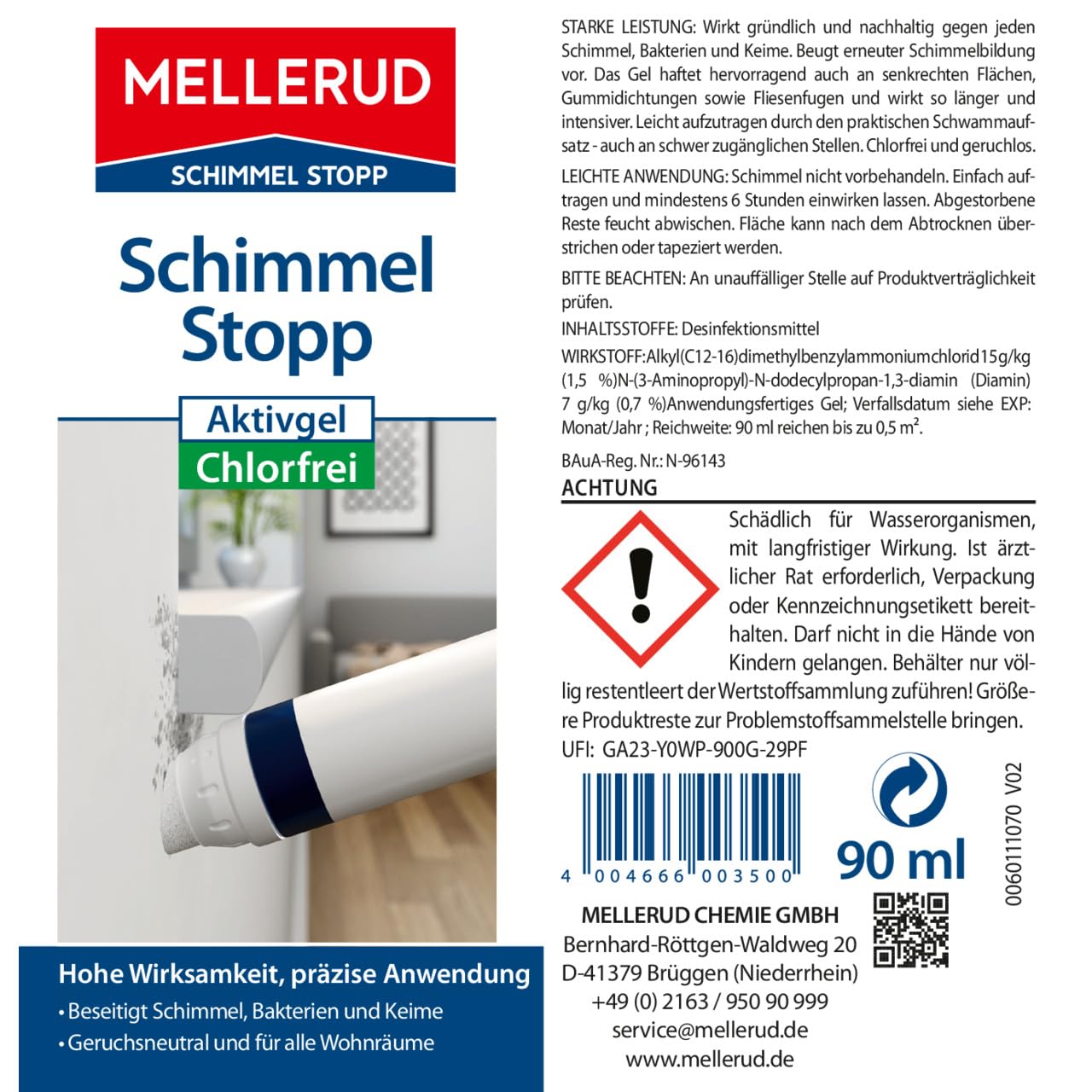 Mellerud Mold Stop Active żel bez chloru 90 ml