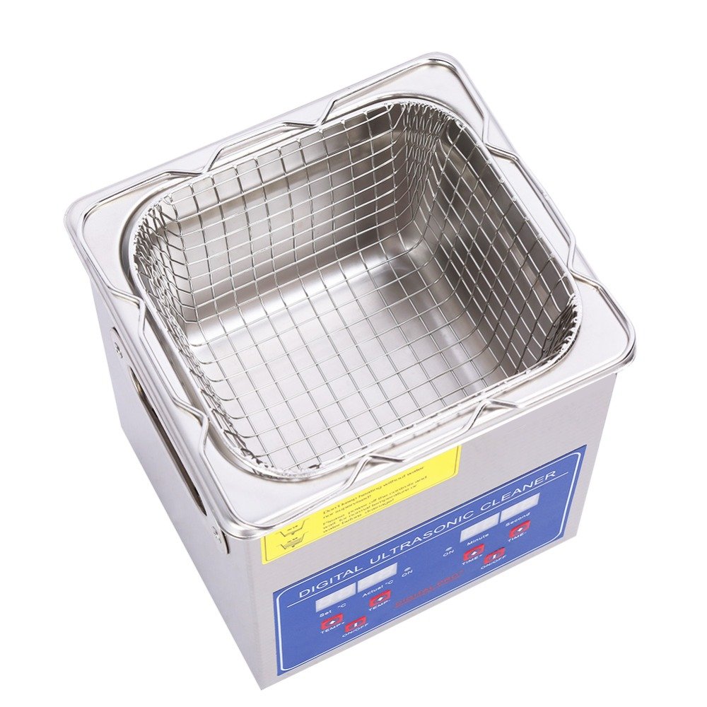 80 W/2 L Digital Commercial Grade Edelstahl Heizung Ultraschallreiniger Brillen Schmuck Reinigungs 110 V/220 V mit Korb