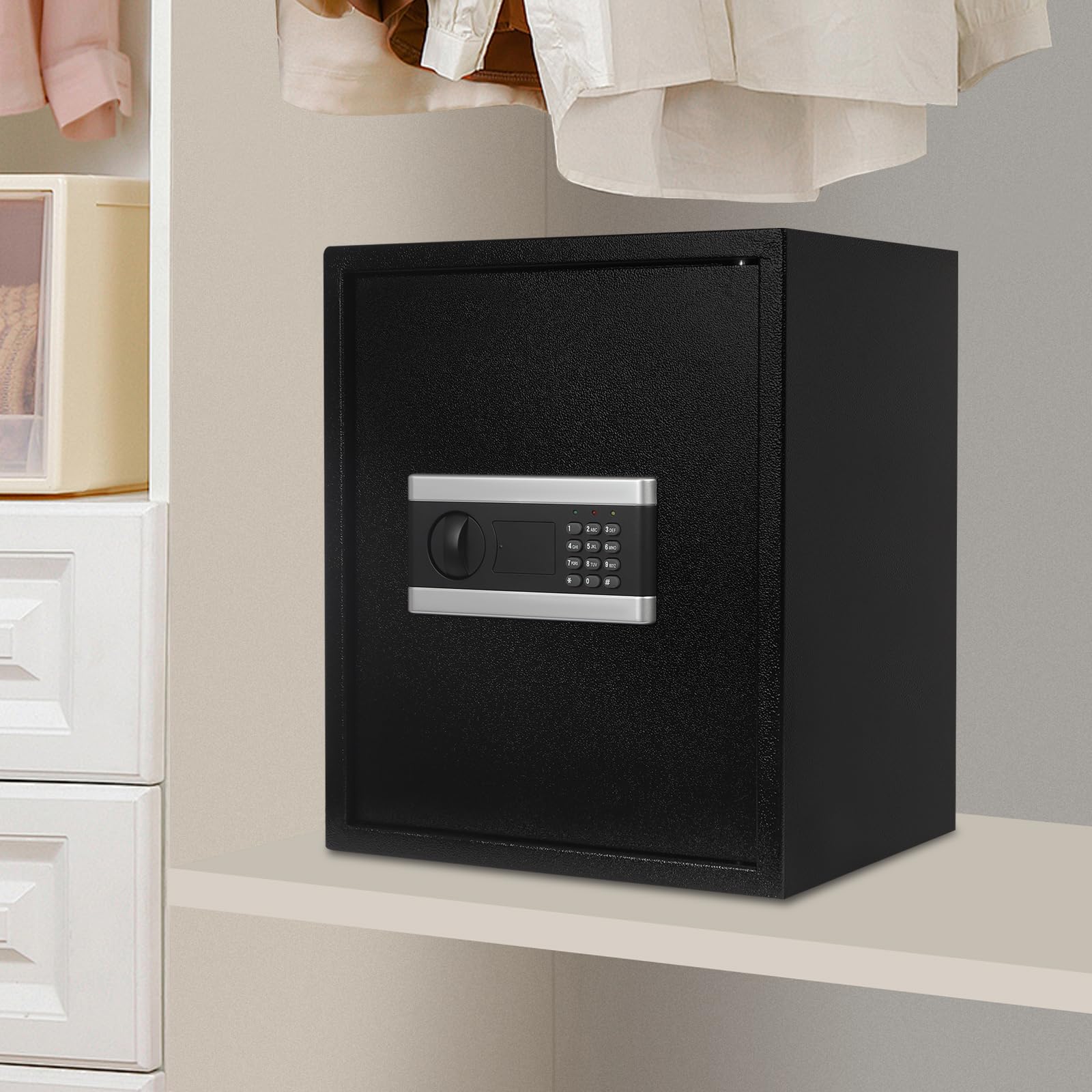 Cassaforte ignifuga in acciaio da 15", cassaforte digitale, cassaforte per la casa con allarme, sicurezza a 3 livelli, grande, cassetta porta denaro per gioielli, contanti e documenti