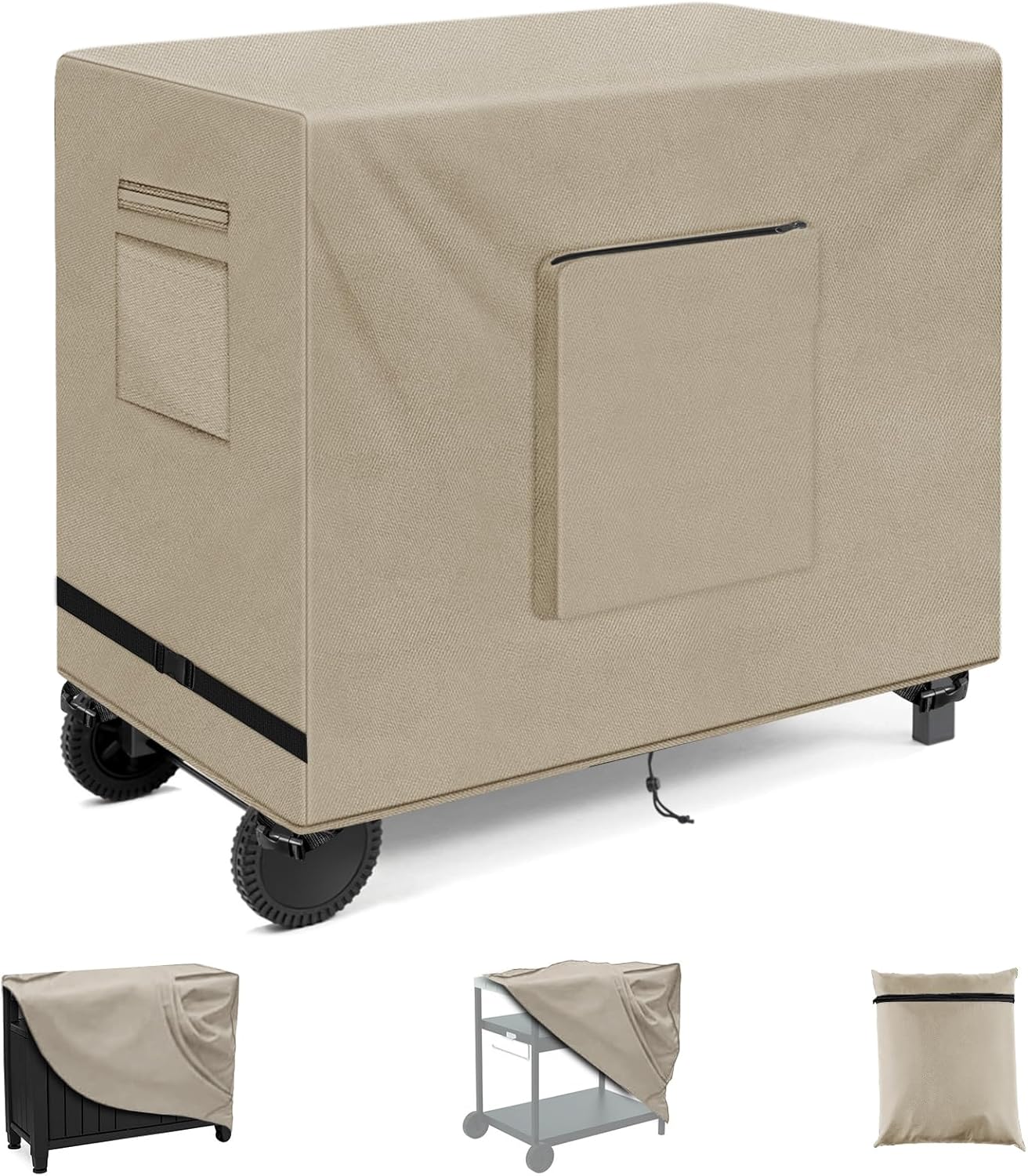 SIRUITON Outdoor Raised Garden Bed Cover for Winter 48 x 24 x 35 Inch Rectangular Plant Box Covers, Heavy Duty 600D Oxford Fabric Waterproof Raised Garden Bed Cover.