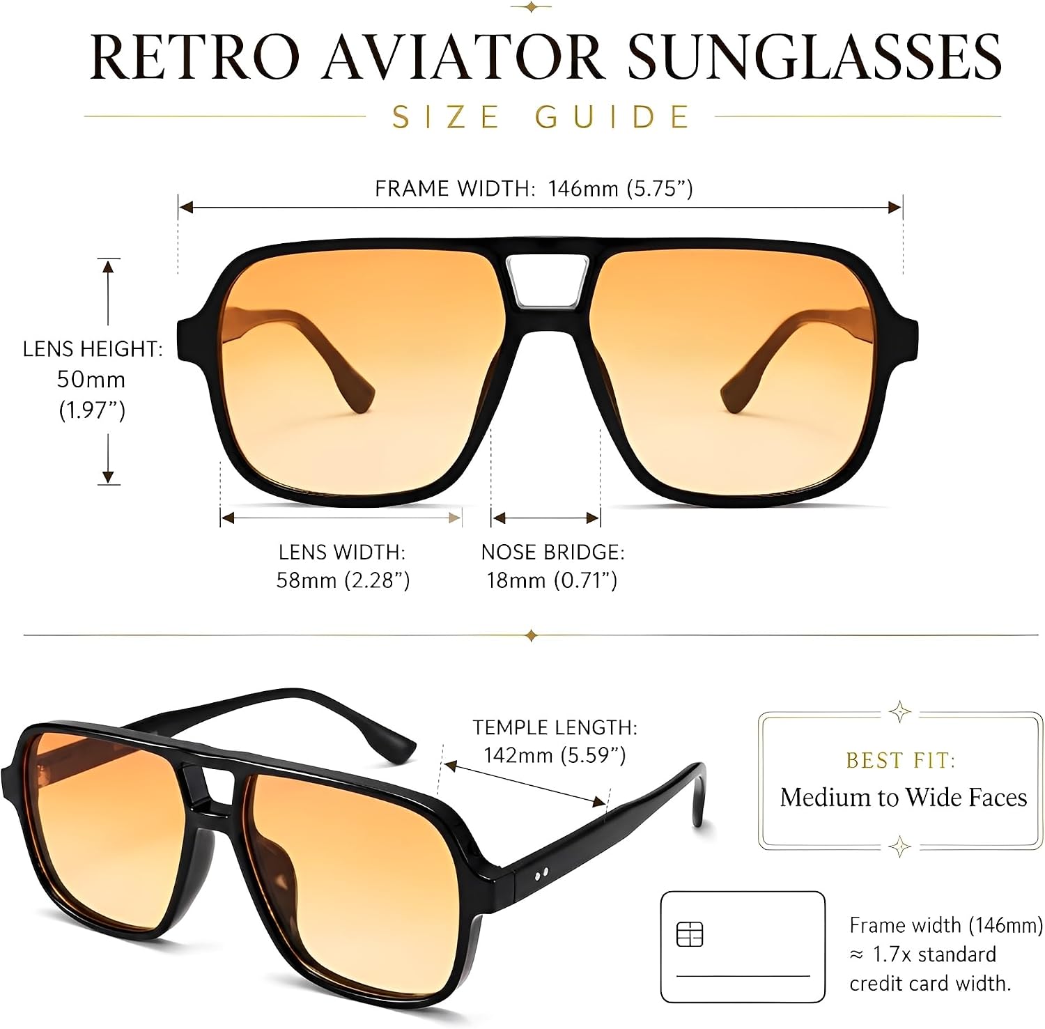 Oversized Aviator Sunglasses for Women Men - Retro 70s Square Shades Sun Glasses