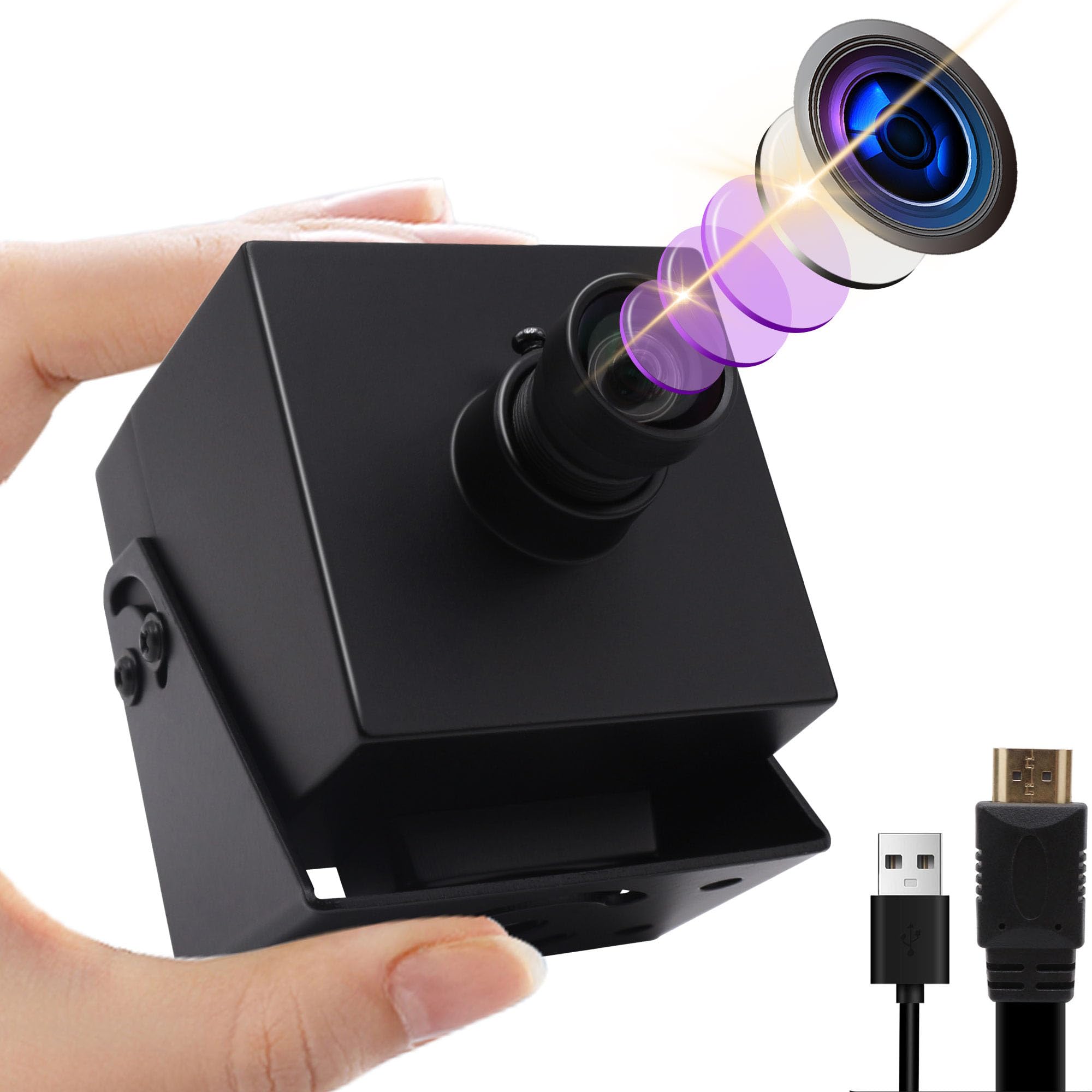 MMloveHDMI USB Camera 4K 30FPS Webcam USB2.0/HDMI Simultaneous Output 80° Wide Angle H.264 2X Digital Zoom PC Streaming Web Camera USB Plug & Play for Linux Windows Android Mac Raspberry Pi