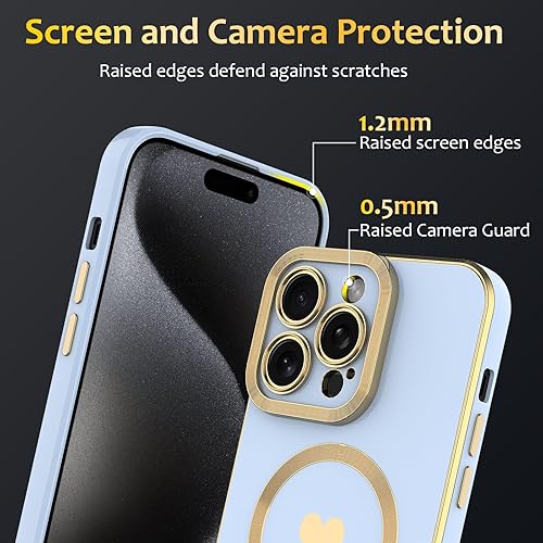 Miniatura 5 de wahhle Magsafe - Funda magnética para iPhone 11 Pro Max, cubierta de lujo chapada en forma de corazón, compatible con Magsafe para mujeres y niñas