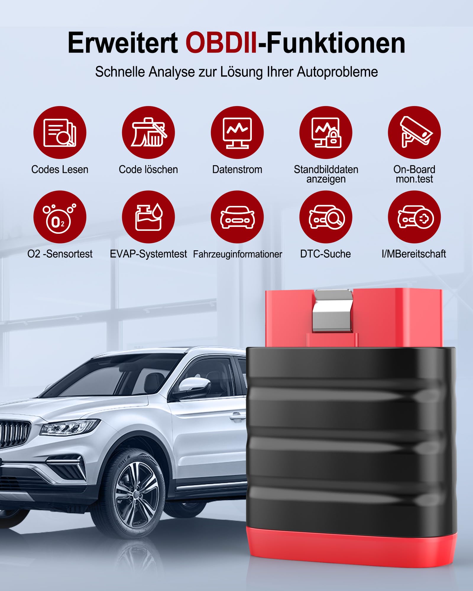THINKCAR OBD2 Bluetooth Adapter für iOS & Android, ThinkDiag Mini OBD2 Diagnosegerät Mit Alle Systemdiagnosen, Diagnosegerät Auto für Fahrzeuge, Exklusive APP/Batterietest/VIN