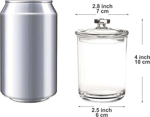 Miniatura 4 de Youngever Paquete de 2 soportes transparentes Qtip de 8 onzas, tarros de boticario de plástico, soportes para hisopos de algodón, organizadores de