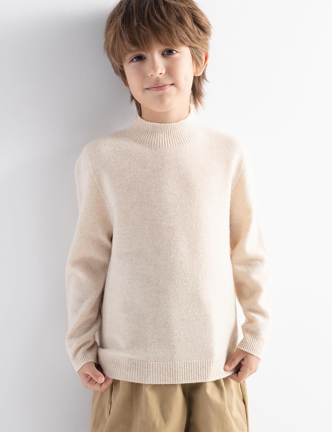 Chanyarn Boys and Girls 100% Merino Wool Sweater Fall Winter First-Line Ready to Wear Long Sleeve Seamless Pullover