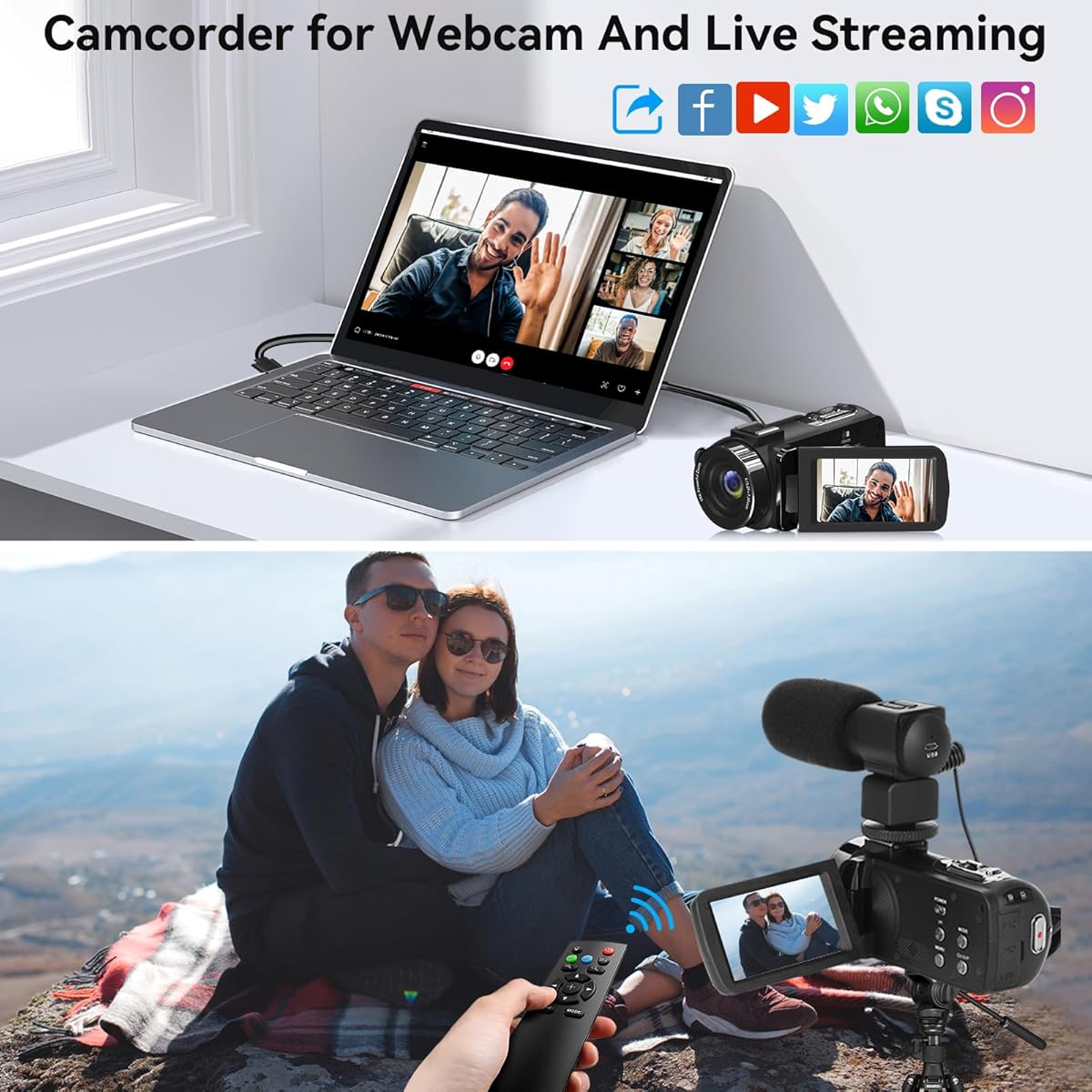 4K Video Camera Camcorder 48MP Vlogging Camera For YouTube 18X Digital Zoom,3.0" 270 Degree Rotation Screen Camera Recorder With Microphone, 2 - View #7
