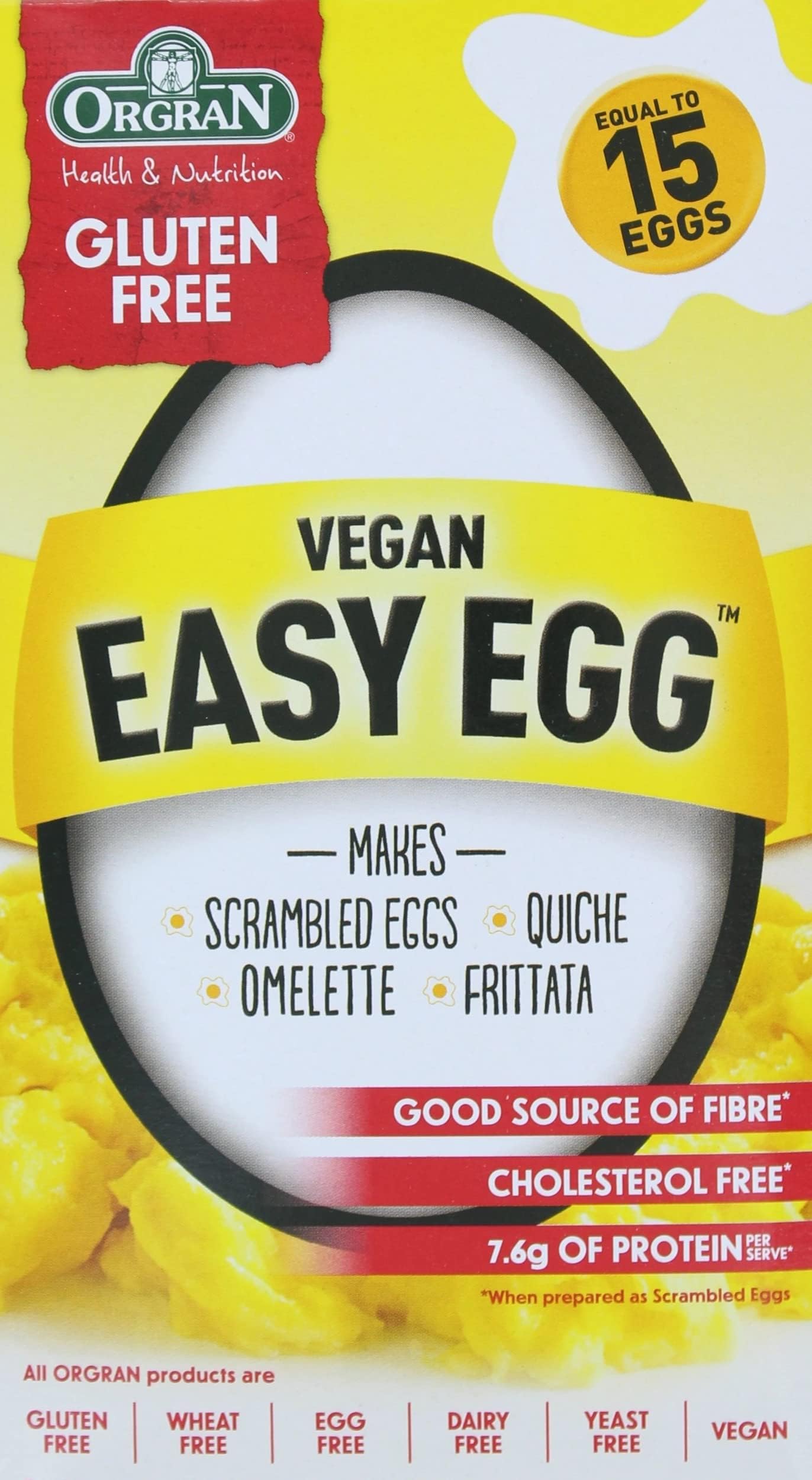 Vegan Easy Egg ( Gluten Free , Wheat Free, Egg Free, Dairy Free, Yeast Free, Vegan, Low Sat. Fat , Good Source of Fiber, Soy Free, Kosher) 7 oz box