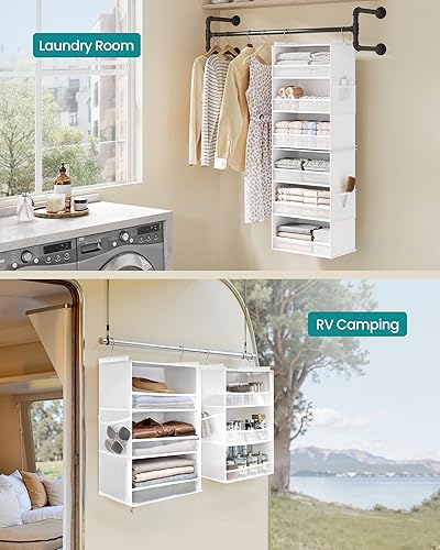 Miniatura 6 de SONGMICS Organizador colgante de armario, estante de almacenamiento de tela de 6 niveles, estante colgante de armario separable con bolsillos