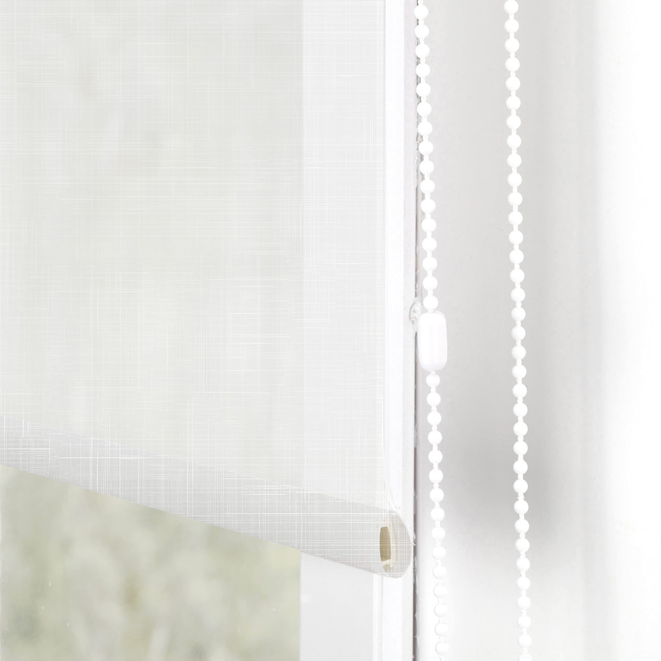 Blindecor Store Enrouleur Brise-Vue translucide - Rideau occultant pour fenêtre - Blanc - 80 x 180 cm - Dimensions du Tissu 77 x 175 cm