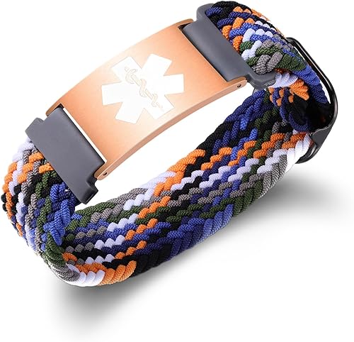 Miniatura 43 de Pulseras deportivas personalizadas de alerta médica para mujeres y hombres – Pulseras de identificación médica personalizadas con grabado gratuito