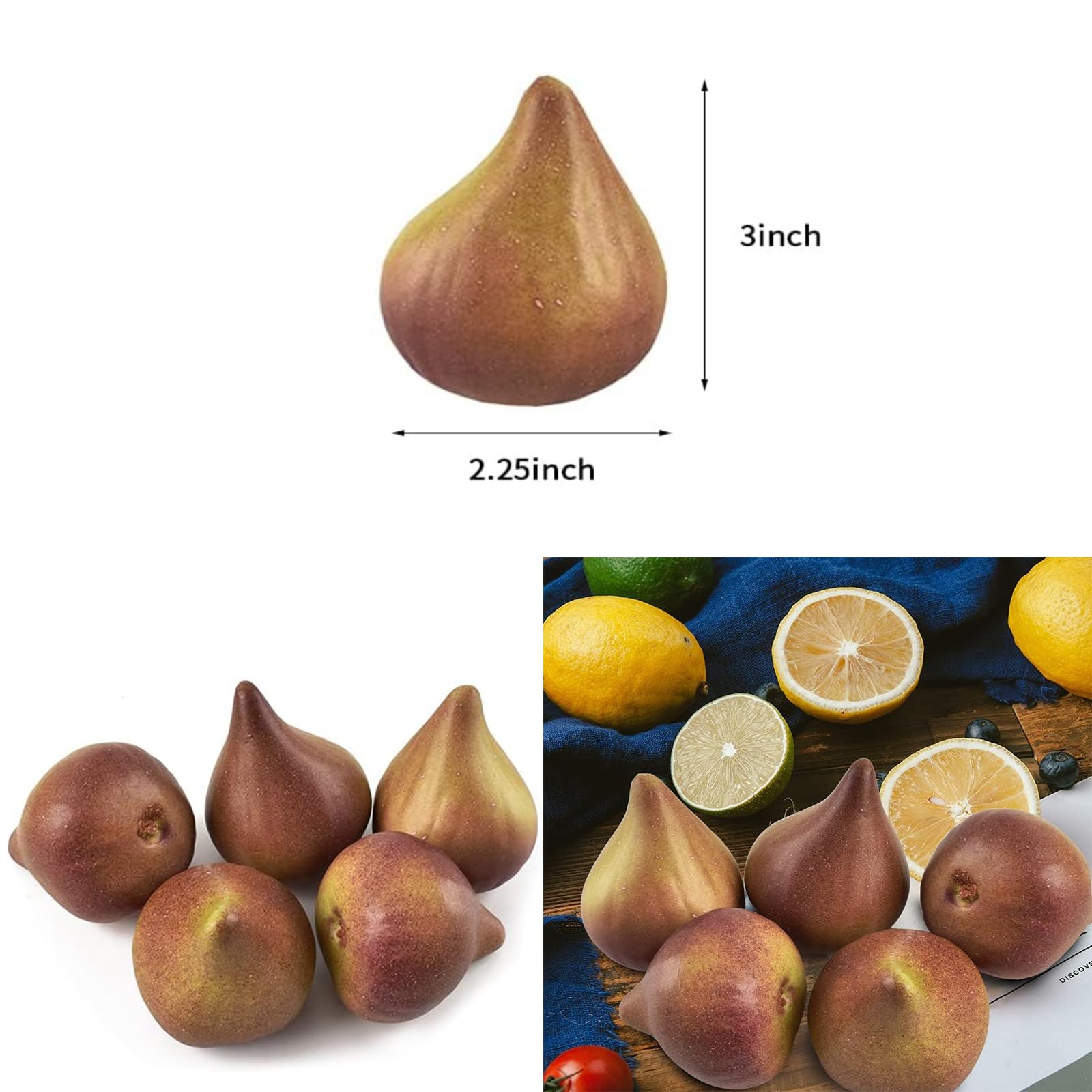 gifthub Set of 6 Pcs Lifelike Artificial Fig,Simulation Fig for Cabinet Decoration Photography Props