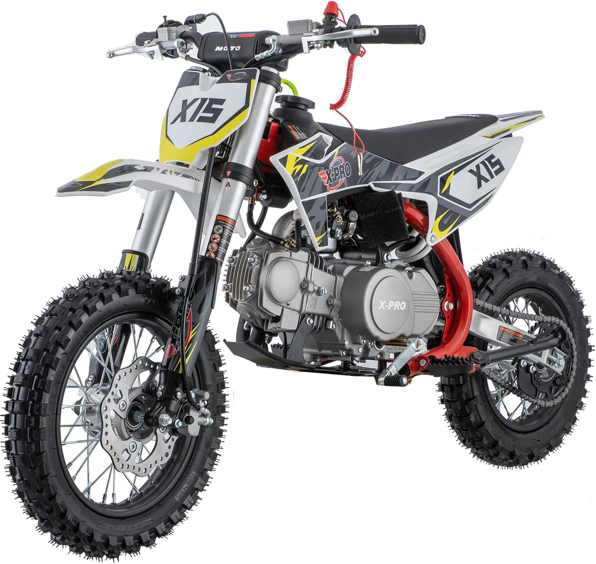 X-PRO X15 110cc Dirt Bike Pit Bike with Zongshen Brand Engine,Semi-Automatic Transmission, Kick Start,12"/10" Wheels!
