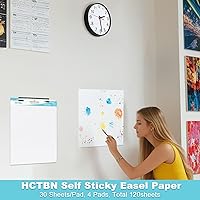 Vista 6 de Self-Stick Mini Easel Pad, 15 in x 18 in, 30 Sheets/Pad, 4 Pads, Sticky Flip Chart Paper for Teachers, Great for Students, Super Sticking Power &
