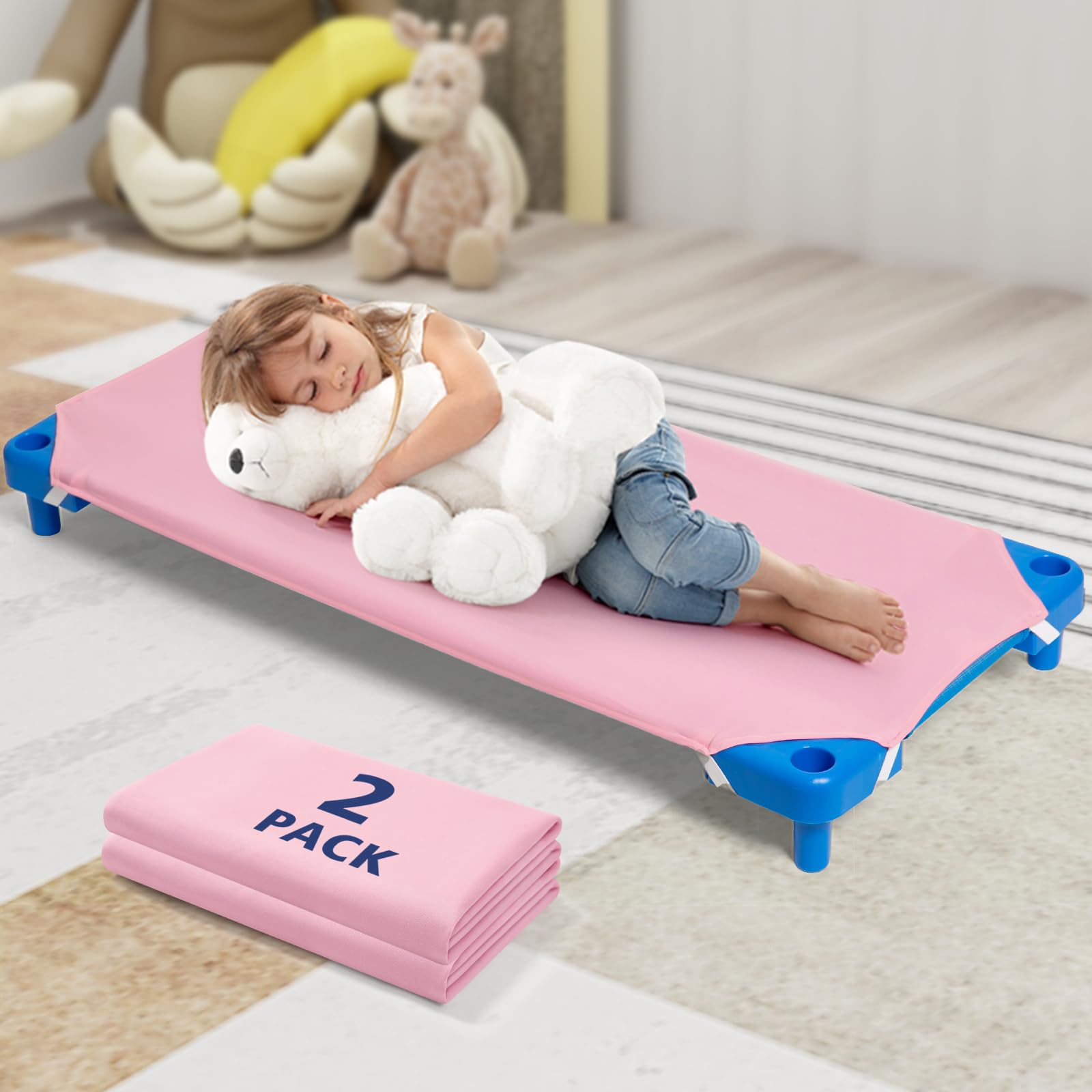 Comfyanno Cot Sheets for Daycare Toddler Size - Fits 23" x 40" Cot, 2 Pack, Daycare Essentials, Soft & Comfortable Fitted Cot Cover, for Preschool